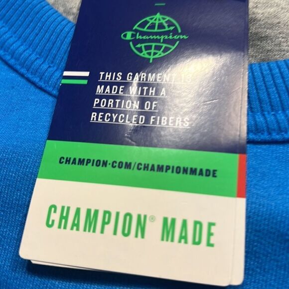 Champion crewneck pullover power blend logo graphics balboa blue Men Medium NWT - Picture 7 of 7
